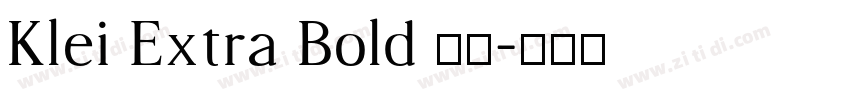 Klei Extra Bold 字体字体转换
